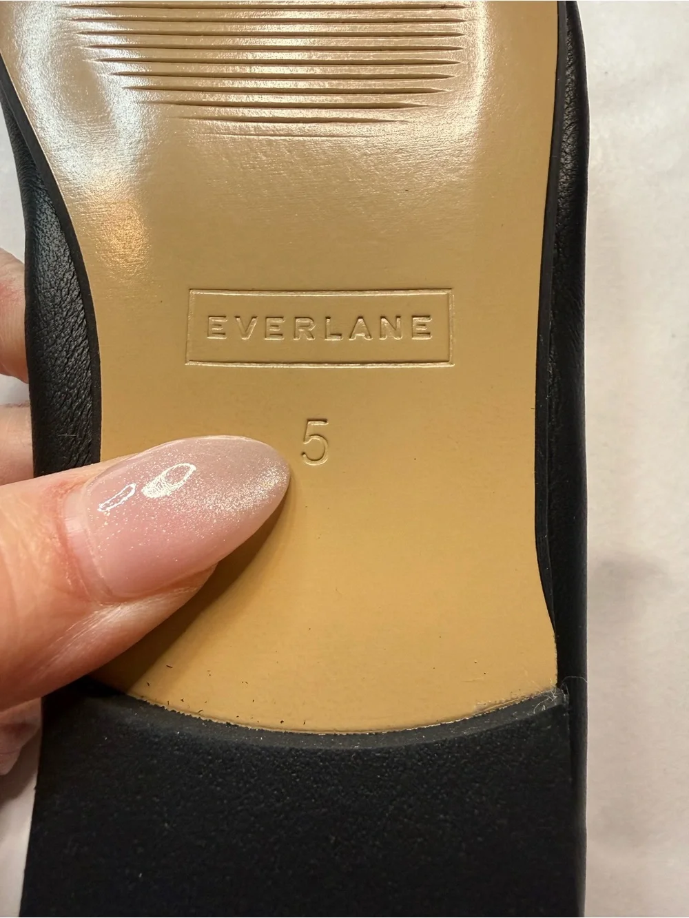 Everlane Day Glove Flat Black Leather Ballet Slip On Size 5 NWOB Chic - Picture 8 of 10